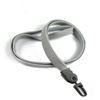 3/8 inch Gray plain lanyard with a plastic ID hook-blank-LNB323NGRY