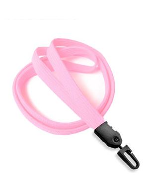 3/8 inch Pink plain lanyard with a plastic ID hook-blank-LNB323NPNK