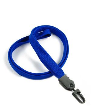 3/8 inch Royal blue blank lanyard with a plastic ID hook-blank-LNB323NRBL