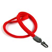 3/8 inch Red plain lanyard with a plastic ID hook-blank-LNB323NRED