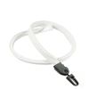 3/8 inch White blank lanyard with a plastic ID hook-blank-LNB323NWHT