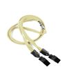 3/8 inch Light gold double clip lanyards attached breakaway and plastic clip on both ended-blank-LNB324BLGD