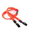 3/8 inch Neon orange double clip lanyards attached breakaway and plastic clip on both ended-blank-LNB324BNOG