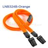 3/8 inch Orange double clip lanyards attached breakaway and plastic clip on both ended-blank-LNB324BORG