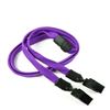 3/8 inch Purple double clip lanyards attached breakaway and plastic clip on both ended-blank-LNB324BPRP