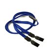 3/8 inch Royalblue double clip lanyards attached breakaway and plastic clip on both ended-blank-LNB324BRBL