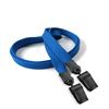 3/8 inch Blue double clip lanyard attached plastic clip on strap each end-blank-LNB324NBLU