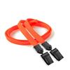 3/8 inch Neon orange double clip lanyard attached plastic clip on strap each end-blank-LNB324NNOG