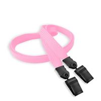 3/8 inch Pink double clip lanyard attached plastic clip on strap each end-blank-LNB324NPNK