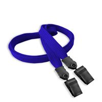 3/8 inch Royalblue double clip lanyard attached plastic clip on strap each end-blank-LNB324NRBL