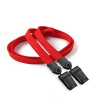 3/8 inch Red double clip lanyard attached plastic clip on strap each end-blank-LNB324NRED