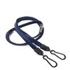 3/8 inch Navy blue doubel hook lanyard with safety breakaway-blank-LNB325BNBL