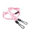 3/8 inch Pink doubel hook lanyard with safety breakaway-blank-LNB325BPNK