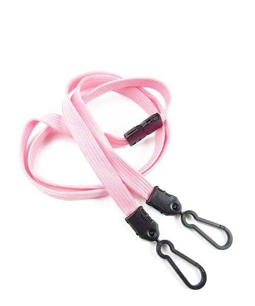 Pink Breakaway Lanyard | 3/8 inch pink adjustable lanyard with breakaway  and quick release loop connector and plastic bead-blank-LNB32FBPNK