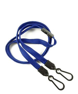 3/8 inch Royal blue doubel hook lanyard with safety breakaway-blank-LNB325BRBL