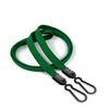 3/8 inch Green doubel hook lanyard with 2 plastic rotating hook-blank-LNB325NGRN