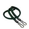 3/8 inch Hunter green doubel hook lanyard with 2 plastic rotating hook-blank-LNB325NHGN