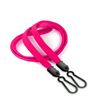 3/8 inch Hot pink doubel hook lanyard with 2 plastic rotating hook-blank-LNB325NHPK