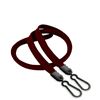 3/8 inch Maroon doubel hook lanyard with 2 plastic rotating hook-blank-LNB325NMRN