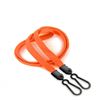 3/8 inch Neon orange doubel hook lanyard with 2 plastic rotating hook-blank-LNB325NNOG
