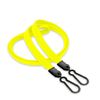 3/8 inch Yellow doubel hook lanyard with 2 plastic rotating hook-blank-LNB325NYLW