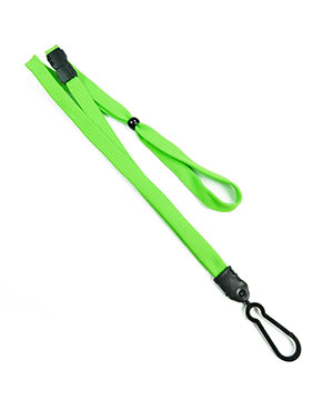 3/8 inch Lime green adjustable lanyard with adjustable bead and plastic rotating hook-blank-LNB326BLMG
