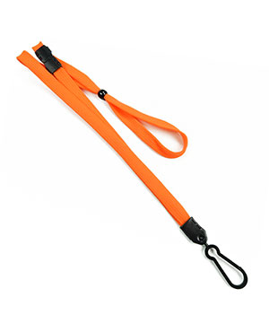 3/8 inch Neon orange adjustable lanyard with adjustable bead and plastic rotating hook-blank-LNB326BNOG