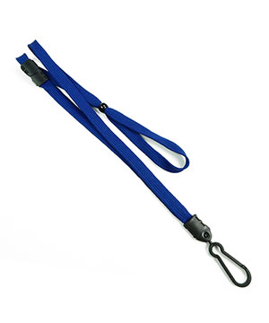 3/8 inch Royalblue adjustable lanyard with adjustable bead and plastic rotating hook-blank-LNB326BRBL