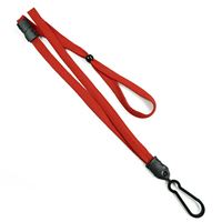 3/8 inch Red adjustable lanyard with adjustable bead and plastic rotating hook-blank-LNB326BRED