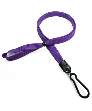 3/8 inch Purple adjustable lanyard with plastic ID hook and adjustable beads-blank-LNB326NPRP