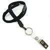 3/8 inch Black breakaway lanyards attached key ring with ID strap clip-blank-LNB327BBLK