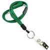 3/8 inch Green breakaway lanyards attached key ring with ID strap clip-blank-LNB327BGRN