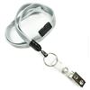 3/8 inch Gray breakaway lanyards attached key ring with ID strap clip-blank-LNB327BGRY