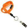 3/8 inch Orange breakaway lanyards attached key ring with ID strap clip-blank-LNB327BORG
