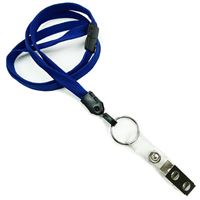 Royalblue Lanyards | 3/8 inch royalblue  lanyard strap attached key ring with ID strap clip