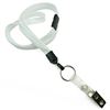 3/8 inch White breakaway lanyards attached key ring with ID strap clip-blank-LNB327BWHT