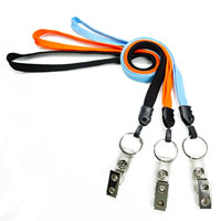 3/8 inch ID lanyards attached keyring with ID strap clip-blank-LNB327N