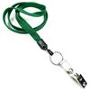 3/8 inch Green neck lanyards with split ring and ID strap clip-blank-LNB327NGRN