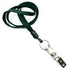 3/8 inch Hunter green neck lanyards with split ring and ID strap clip-blank-LNB327NHGN