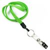 3/8 inch Lime green neck lanyards with split ring and ID strap clip-blank-LNB327NLMG