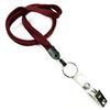 3/8 inch Maroon neck lanyards with split ring and ID strap clip-blank-LNB327NMRN