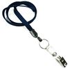 3/8 inch Navy blue neck lanyards with split ring and ID strap clip-blank-LNB327NNBL