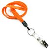 3/8 inch Orange neck lanyards with split ring and ID strap clip-blank-LNB327NORG