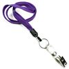 3/8 inch Purple neck lanyards with split ring and ID strap clip-blank-LNB327NPRP