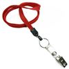 3/8 inch Red neck lanyards with split ring and ID strap clip-blank-LNB327NRED