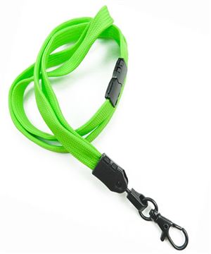 3/8 inch Lime green neck lanyard attached breakaway and black lobster clasp hook-blank-LNB329BLMG