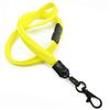 3/8 inch Yellow neck lanyard attached breakaway and black lobster clasp hook-blank-LNB329BYLW