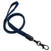 3/8 inch Navy blue neck lanyard with black lobster clasp hook-blank-LNB329NNBL