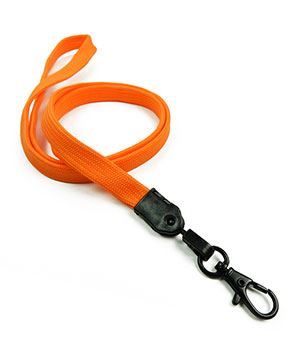 3/8 inch Orange neck lanyard with black lobster clasp hook-blank-LNB329NORG