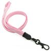 3/8 inch Pink neck lanyard with black lobster clasp hook-blank-LNB329NPNK